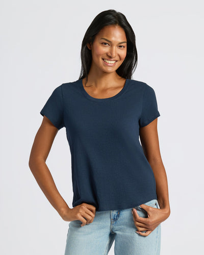 Slub Scoop Neck - Navy