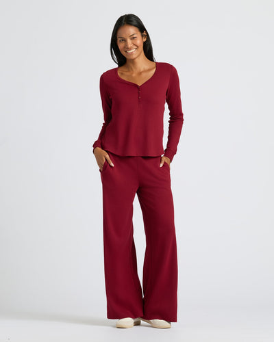 Waffle Long Sleeve Boxy Henley