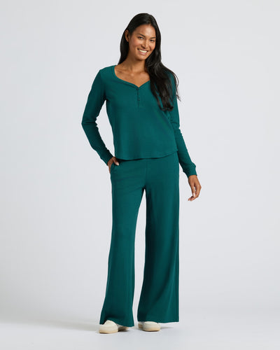 Waffle Long Sleeve Boxy Henley
