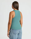 Back view of Womens Ribbed High Neck Tank 6-Pack, racerback style.