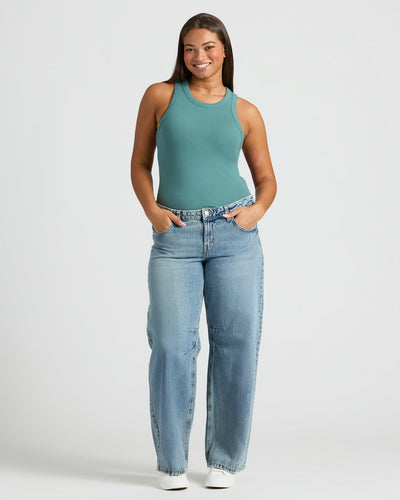 Ribbed High Neck Tank