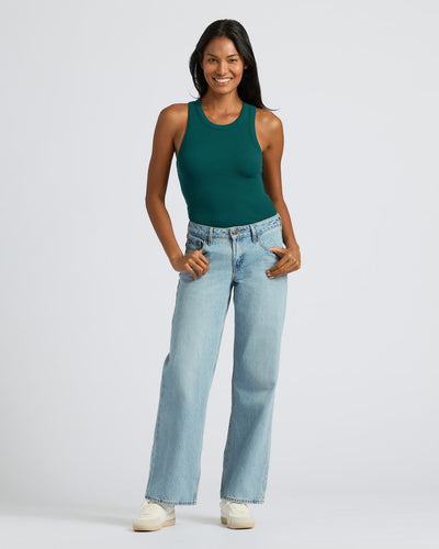 Ribbed High Neck Tank