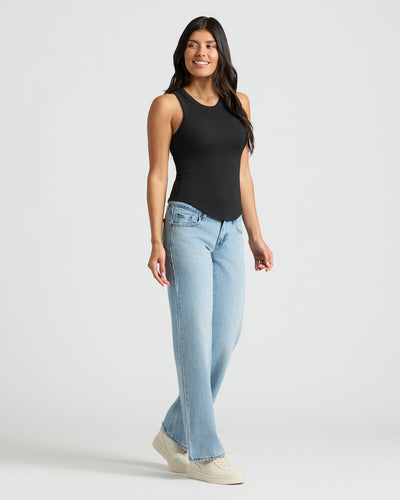 Ribbed High Neck Tank