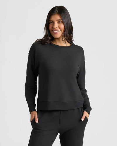 Black Slouch Pullover Crew & Relaxed Jogger Set
