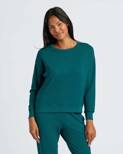 Deep Emerald Slouch Pullover Crew & Relaxed Jogger Set