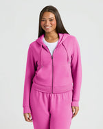 Womens Electric Fuchsia Crop Zip Hoodie