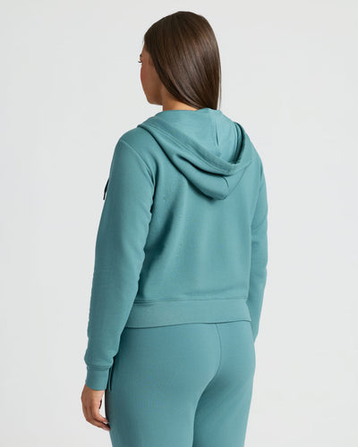 Crop Zip Hoodies - Stormcloud