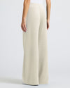 Womens Oatmeal Waffle Wide Leg Pants, back view, relaxed drapey fit.