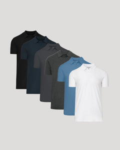 True ClassicTall Classic Polo 6-Pack fanned display of fitted men's polos.