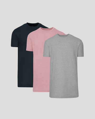 Classic Tall Straight Hem Crew Neck T-Shirt 3-Pack