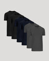 Timeless Tall Active Crew 6-Pack, six overlapping crew-neck T-shirts.