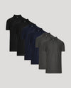 Timeless Tall Active Polo 6-Pack featuring classic collar and three-button placket.