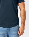Navy Short Classic Curved Hem Crew