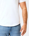 White Short Classic Curved Hem Crew