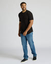 All Black Tall Heavyweight Curved Hem Crew 3-Pack