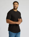 All Black Tall Heavyweight Curved Hem Crew 3-Pack
