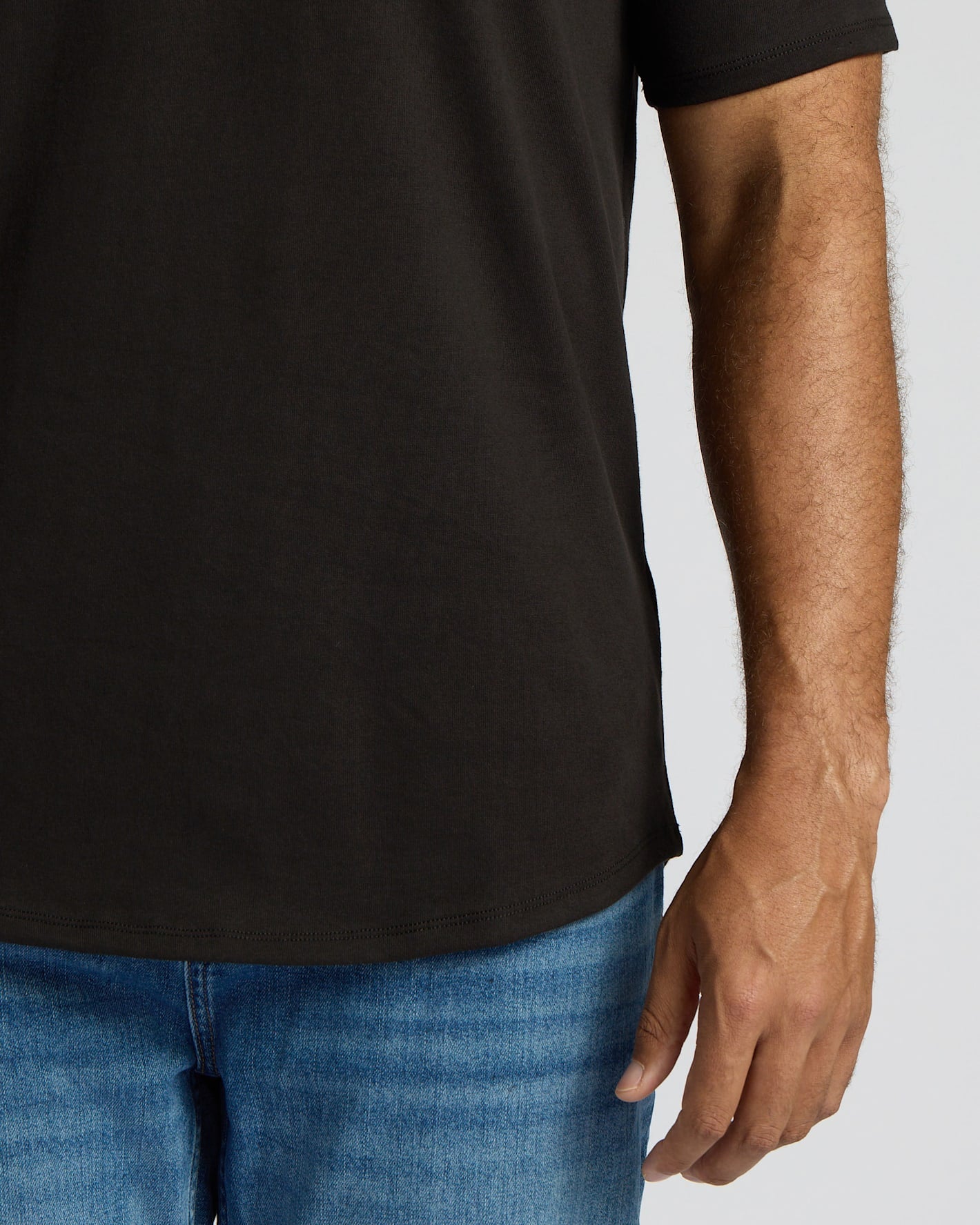 All Black Tall Heavyweight Curved Hem Crew 3-Pack