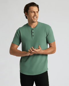 True ClassicNeo Fern Heavyweight Curved Hem Henley