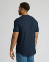 Navy Tall Heavyweight Curved Hem Crew