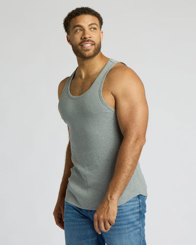 Ribbed Curved Hem Tank