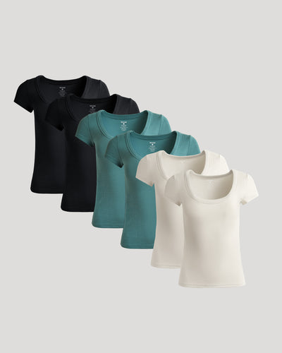 Ribbed U‑Neck