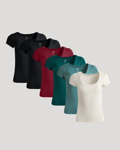 Ribbed U‑Neck