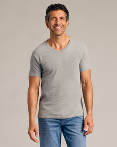 True ClassicHeather Gray V-Neck Tee