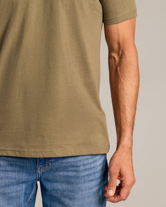 True ClassicMilitary Green V-Neck Tee