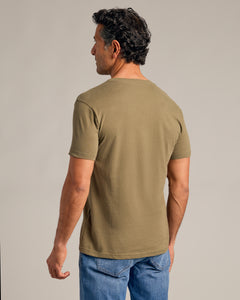 True ClassicMilitary Green V-Neck Tee