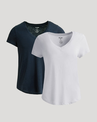 Cuello en V slub holgado