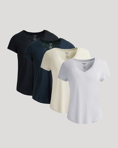 Cuello en V slub holgado