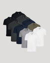 Wardrobe Classic Polo 10-Pack, short-sleeve polos with button-up collars.