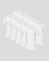 All White Tall Classic Polo 10-Pack neatly arranged, highlighting classic collars.