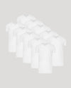 White Classic Tall V-Neck 10-Pack, staggered display, short-sleeve, V-neck T-shirts.