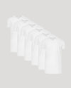 White Short Sleeve Tall Classic V-Neck 6-Pack arranged on display.