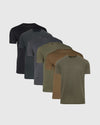 Woodland Shades Crew Neck 6-Pack in muted earth tones, staggered lineup.