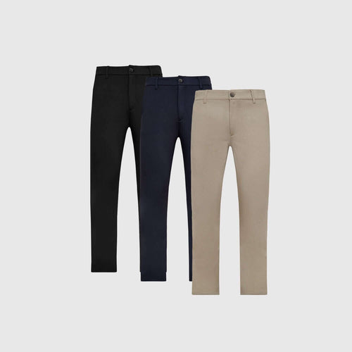 Neutral Slim Comfort Knit Chino Pant 3-Pack