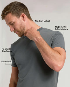 True ClassicMan wearing Classic Crews 10-Pack T-shirt, highlighting fit and comfort features.