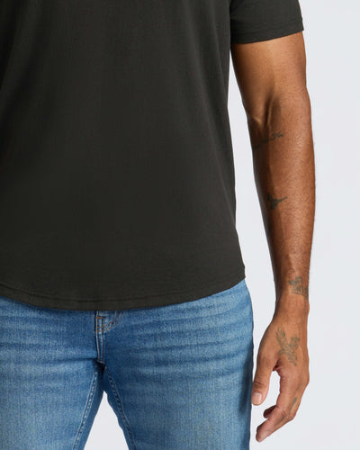 Classic Curved Hem Crew Neck