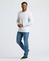 Man in All White Long Sleeve Crew Neck from 3-Pack.