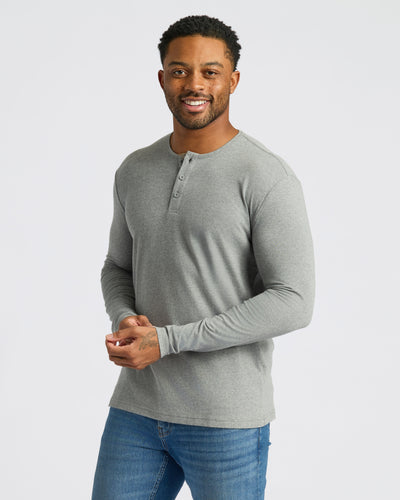 Henley manches longues classique - Heather Gray