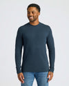 Navy Waffle Long Sleeve Crew Neck