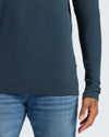 Navy Waffle Long Sleeve Crew Neck