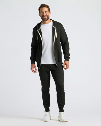 Fleece Full Zip Hoodie - Black