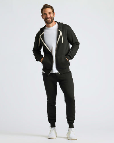 Fleece Full Zip Hoodie - Black