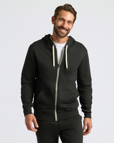 Fleece Full Zip Hoodie - Black