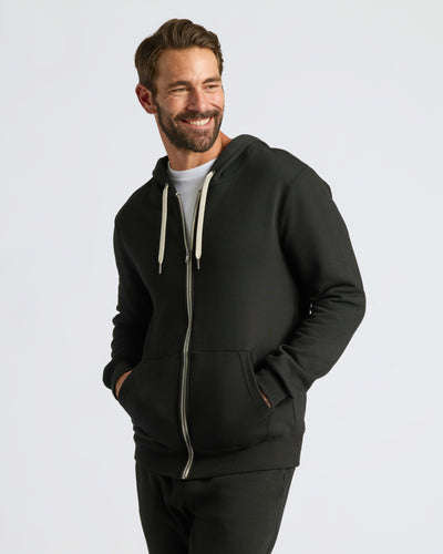 Fleece Full Zip Hoodie - Black
