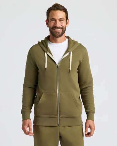 Fleece Full Zip Hoodie - Military Green