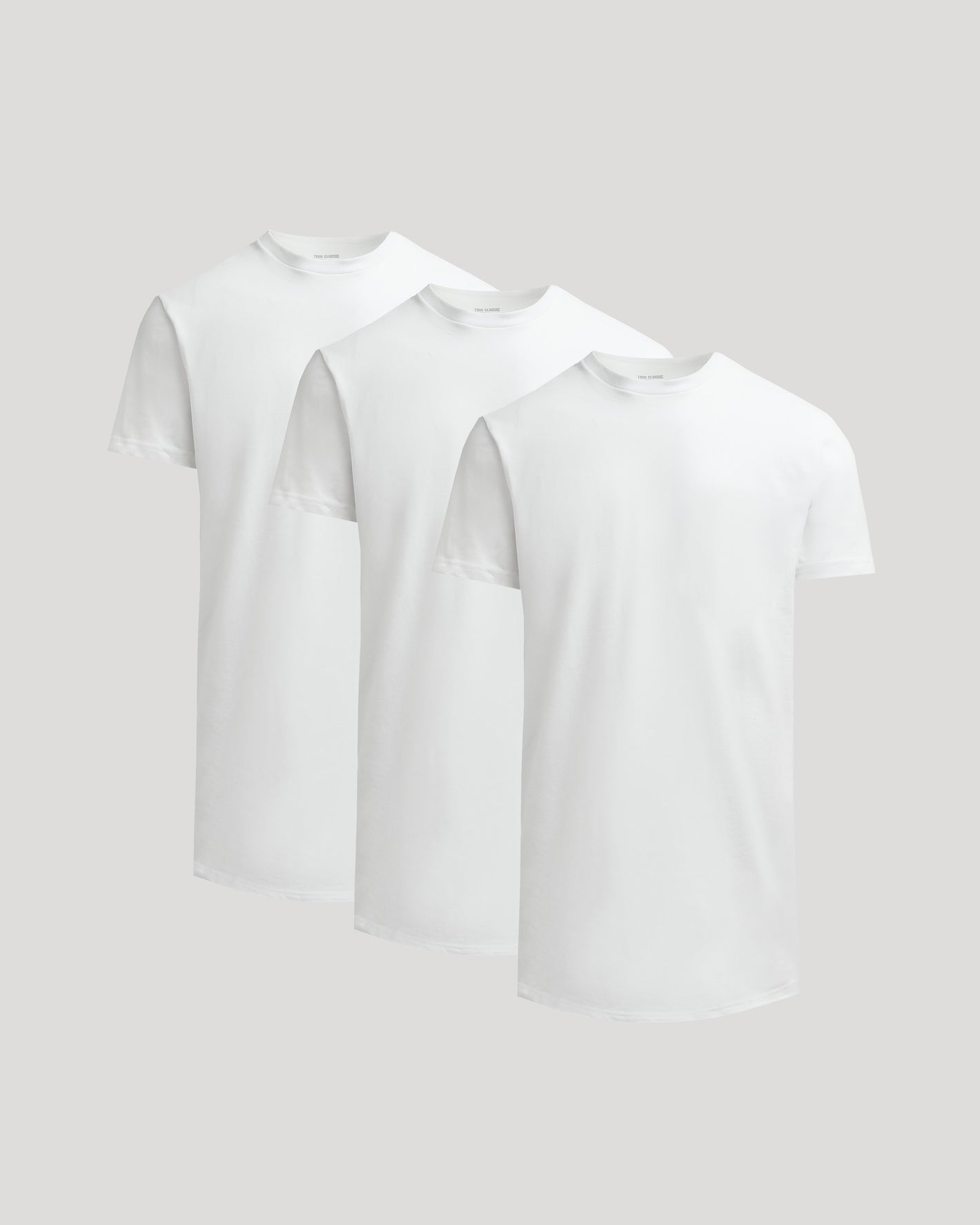 All White Tall Heavyweight Curved Hem Crew 3-Pack