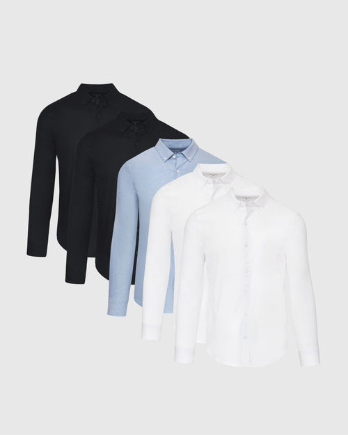 The Weekday Stretch Oxford Long Sleeve Shirt 5-Pack